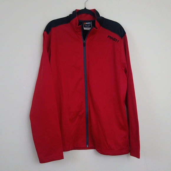 And1 Red Black Silky Matching Track Suit Jacket Pants - Picture 1 of 16